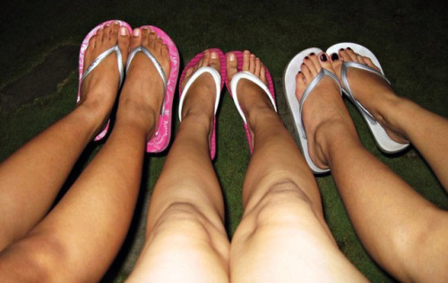 Feet on flip-flops