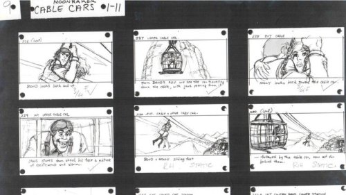 Posters, production art and storyboards for the 1979 James Bond film, Moonraker. The sets were desig