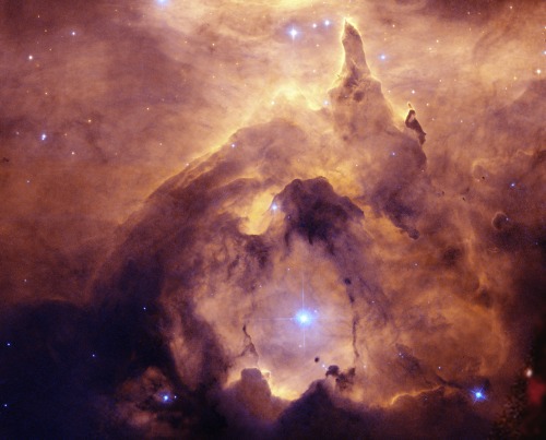 astronemma:  Star Cluster Pismis 24 in NGC 6357 Credit: NASA, ESA and Jesús Maíz Apellániz (Instituto de Astrofísica de Andalucía, Spain). Acknowledgement: Davide De Martin (ESA/Hubble). 