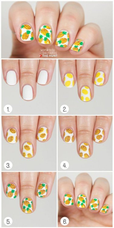 fashiondivadesign: (via Glorious Summer Nail Art Tutorials To Copy - fashionsy.com)Adorbs pineappl