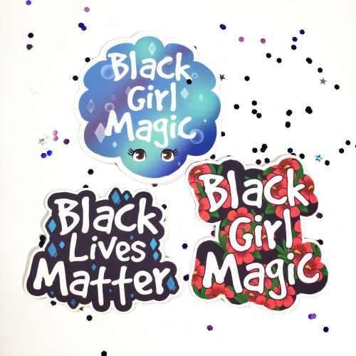 As a nerdy black girl, I wanted to make these stickers to show support to the black community and fo