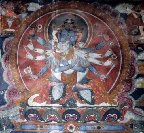 Guhyasamaja mural at Serzang Temple, Leh, photo by Sanjay Dhar