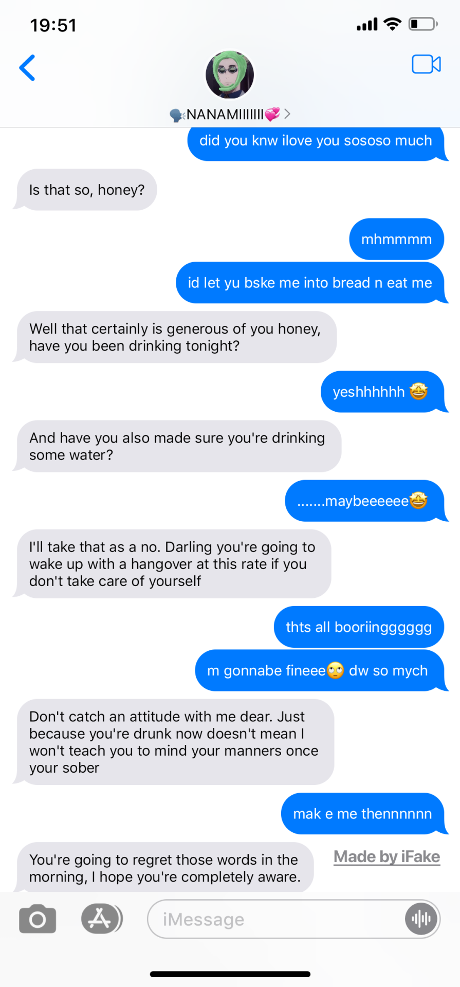 TEXTING THEM WHILE DRUNK