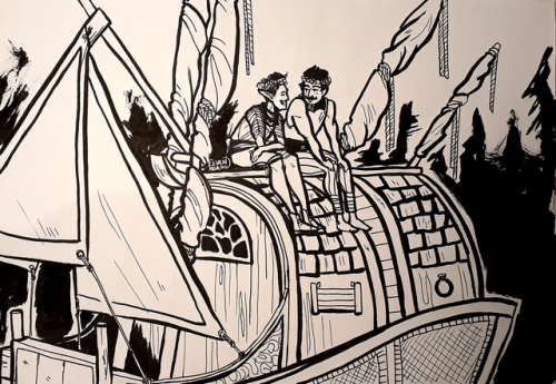 elvenbeard:Inktober 2017 || Day 25 - ShipA ship on a ship :DFor a while I’ve wanted to design how I 