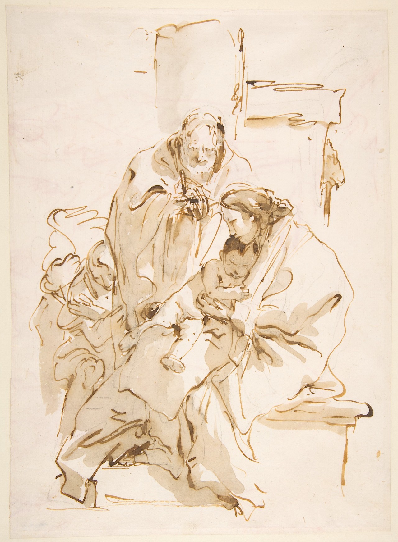 met-drawings-prints: The Holy Family by Giovanni Battista Tiepolo, Drawings and PrintsMedium: