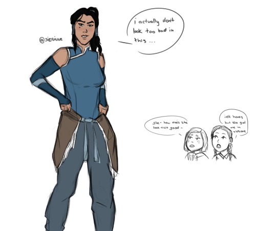 au where kuvira dresses as korra for halloween and looks… fine asfalso peep korra as coraline