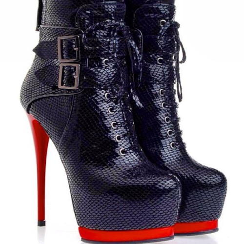 Can You Imagine Rocking These #Fierce Black #Booties With A #Red #Lip & #Black #Leather #Jacket 