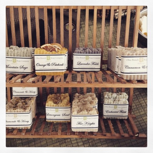 Our #neighbors at #summerfest2015: @olivebranchnaturalsoaps. Smells great here!! Check them out. #so