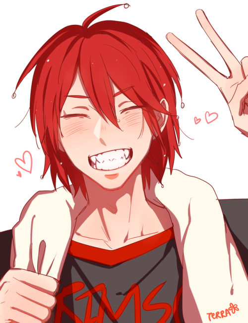 yuuzan: Kirishima with his hair down !!  bc i literally don’t understand how his normal hair works 