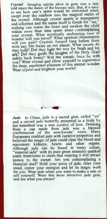 asryakino:  This is a scan of the booklet that came with my necklace. I thought the SU fans out there would enjoy the little bits about the gemstones.  