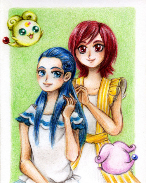 rainbowmiraclestar:Secret Pretty Cure Exchange 2018! Part 1/ 2 ️ Michiru & Kaoru for @pinceauarc