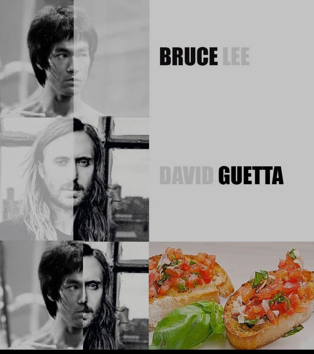 Bruce Lee • David Guetta • bruschetta • funny • meme • catchymemes