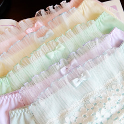 coquettefashion:  Pastel Lace Panties Use the code “coquette” at checkout for 10% off All Items ♥ 