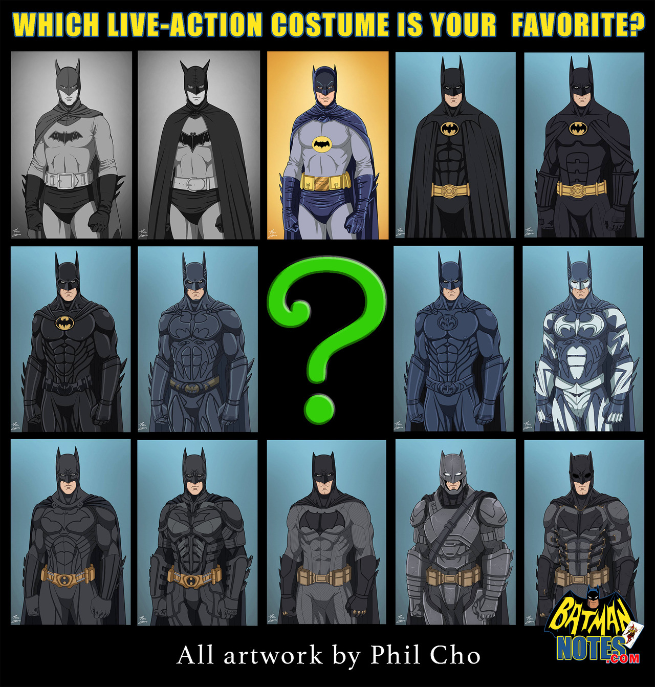 BATMAN NOTES — Live-Action Batman Costumes by Phil Cho