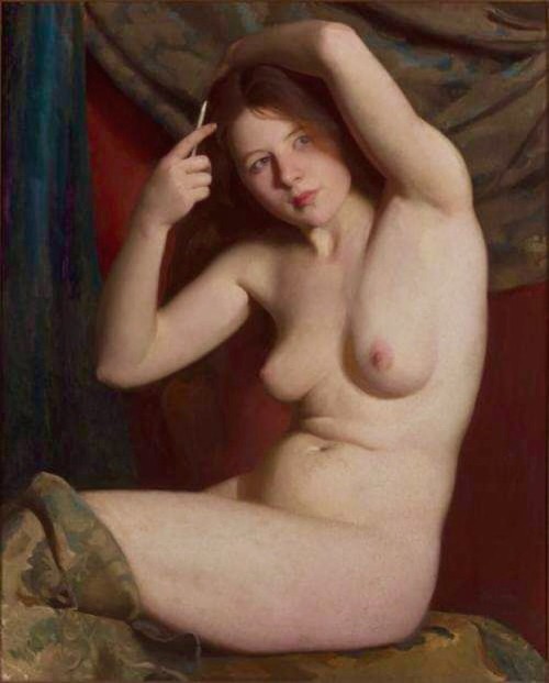 slimkhezri: #ArtAppreciation ♥️ “Nude Girl Combing Her Hair” (1918), by William McGregor Paxton (Jun