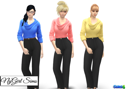 Belted Sweater Jumpsuit. Another mashup of textures from the Get Famous pack. A simple jumpsuit