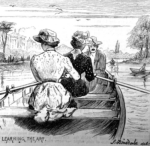 treselegant:&lsquo;LEARNING THE ART.&rsquo;From the article: ‘Boating; or how to row.’Girl’s Own Ann