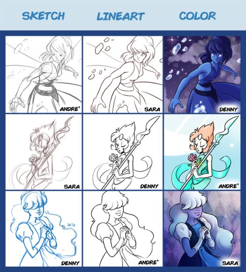 leonarajourney: Heeeeyyyyy! Big awesome collab I made with @aeritus and @andre-fait-choses !!!! We are thinking about working together and do some projects! But we still need to find the right style and coloring! Thus we made this collab to see which