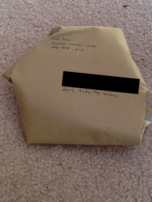 ponyartist2015:officialcadbane:I got a Valentine from Cad Bane in the mail todayHe sent a letter and