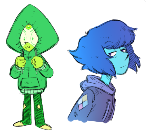 artbygrim:gems wearing hoodies