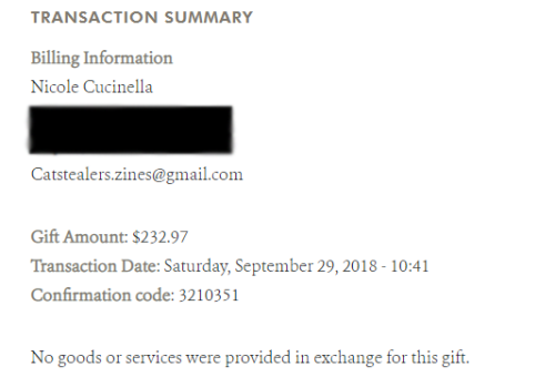 chaozine: Our donation to the Wildlife Conservation Society has officially been sent!!I’d like