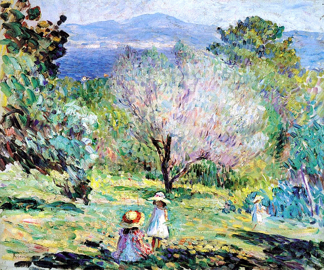 fleurdulys:  Girls in a landscape in Cannes - Henri Lebasque1907