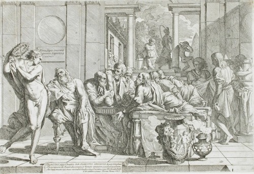 The Drunken Alcibiades Interrupting the Symposium (1648), Pietro Testa.