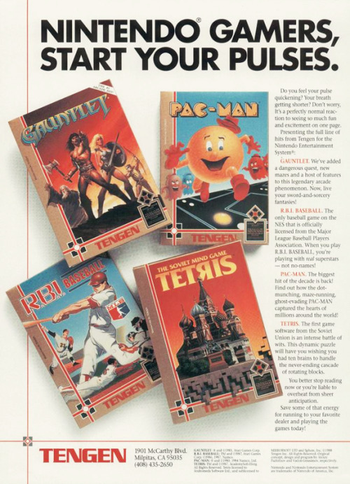 Tengen Games for Nintendo, 1989