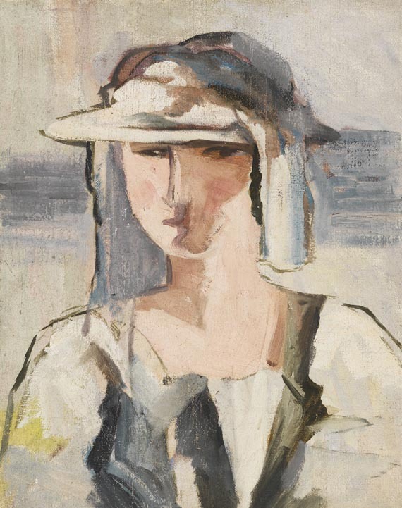 amare-habeo:  Albert Müeller (Swiss, 1897 - 1926) Portrait of a girl with hat (Portrait