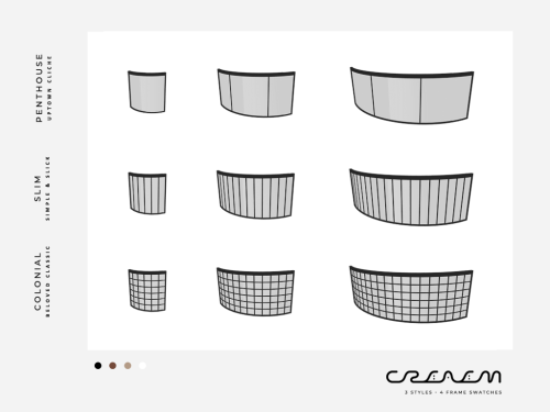 creaem:Round Fence Windows + Curtains SetThis set contains three different styles of fences:Penthous