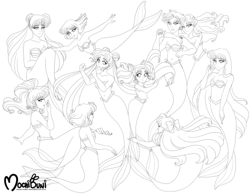 Sailor Mermaids Coloring PageNow available for download on Patreon!♥ Twitter | Instagram | Tumblr | 