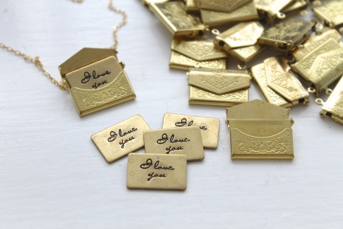 Valentine’s Day is coming up!Featured in this picture is the Love Letter Necklace. It’s a brass enve