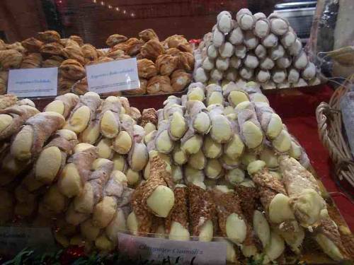 Various food merchandise that was offered in the city Wroclaw, Poland on Christmas market 2021.