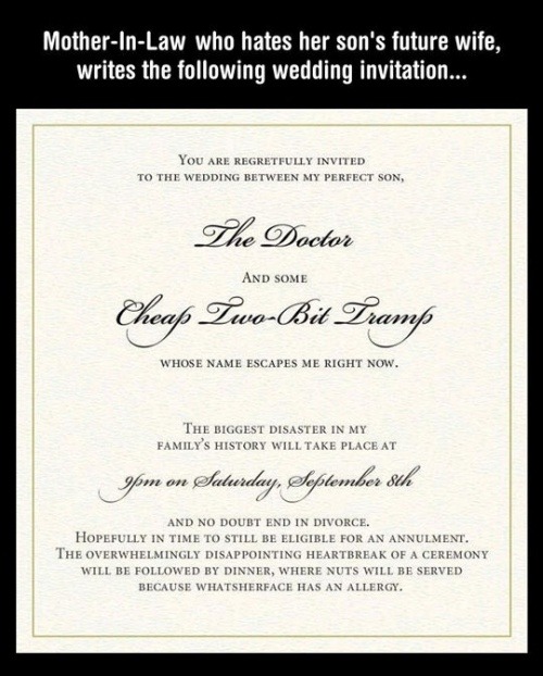 Black tie wedding invitation