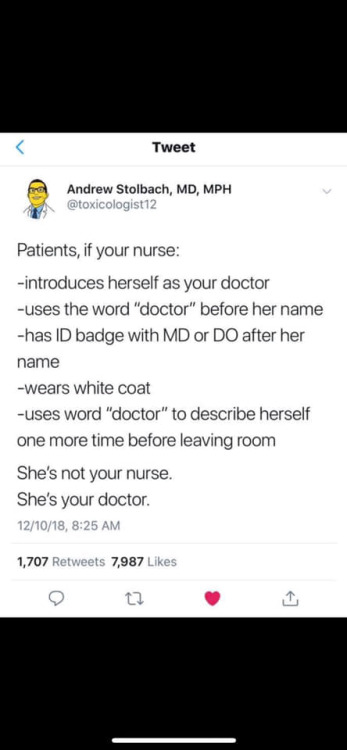cranquis: ninjatengu: To all my female-identifying colleagues. Louder for the patients in the back.