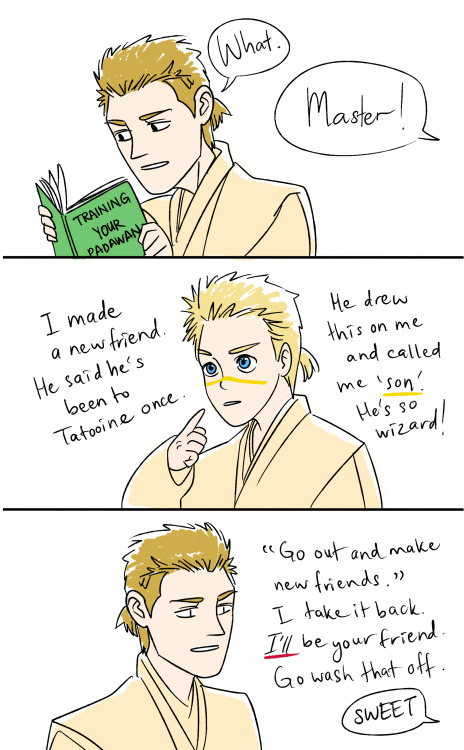 dyingsighs:Sometimes Obi-Wan regrets the things he says. Also, Quinlan Vos pranks Obi-Wan at any giv