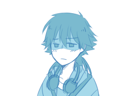 Mayonaka-Hibiki:  Commission Break Doodle 13 Year Old Brat Sly Blue Aoba Is My New