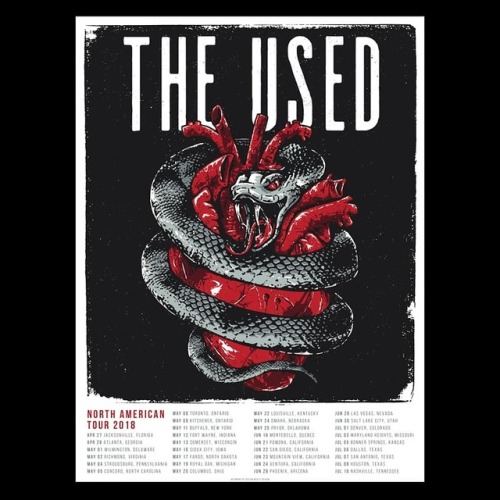 Poster I did for The Used available in my store dustinwyattdesign.bigcartel.com Limited available.