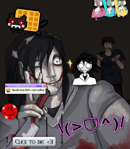 That Awkward Moment When Youre About To Jeff The Kill Your Brother But Need To Take A Pic For Your Myspace