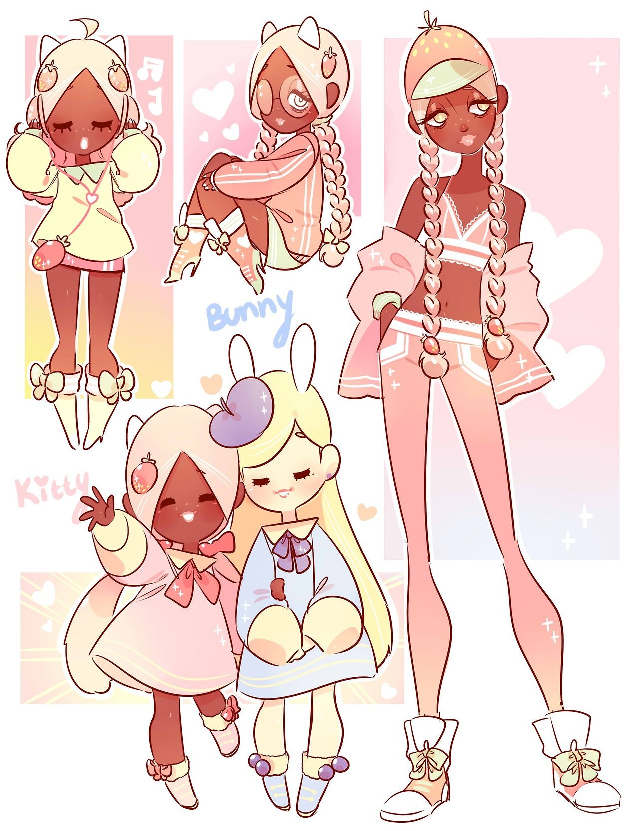 evaroze: Kitty Strawberry and her gf Bunny Blueberry~ Kitty is a DJ and Bunny is