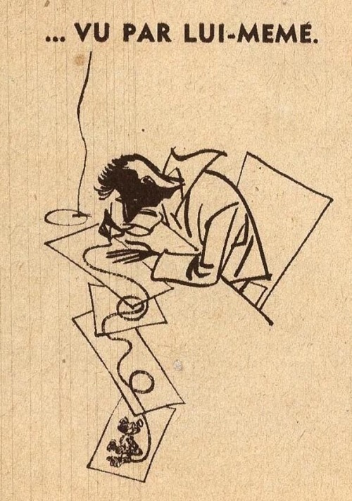 Self portrait by Franco-Belgian comics legend, André Franquin (1924-1997).Franquin of course was the