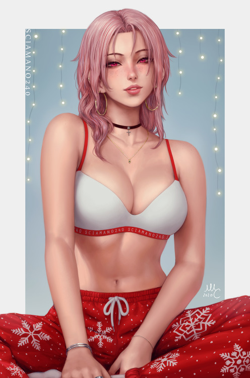 sciamano240:A picture for these winter holidays. My OC Chloe.