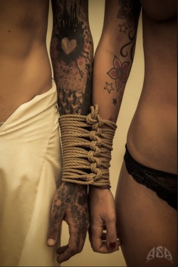 Bound together.