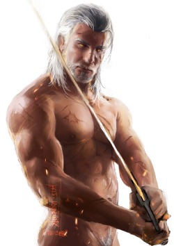 rum-locker:  Geralt of Rivia (Work in progress). Don’t have much time to online lately + so many art to finish @_@