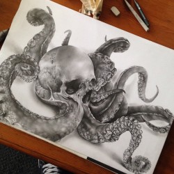 fhtagn-and-tentacles:  SKULL OCTOPUS by Jamie Watson 