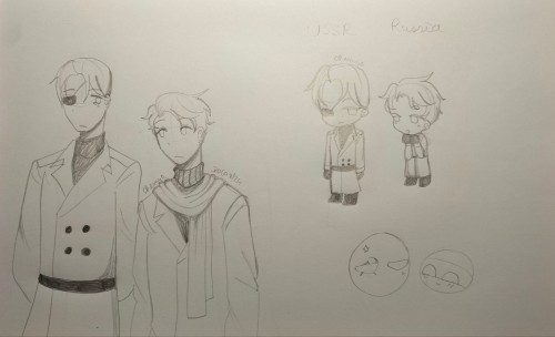 Hello! This Time I Wanted To Change Their Designs, And This Time, I Drew Russia Older, And Changed Their