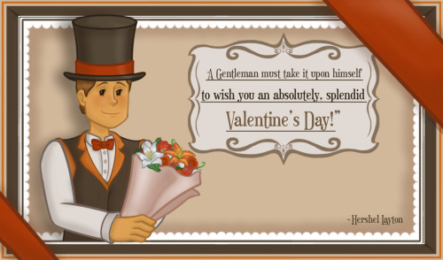 Professor Layton Valentines Day Cards ~