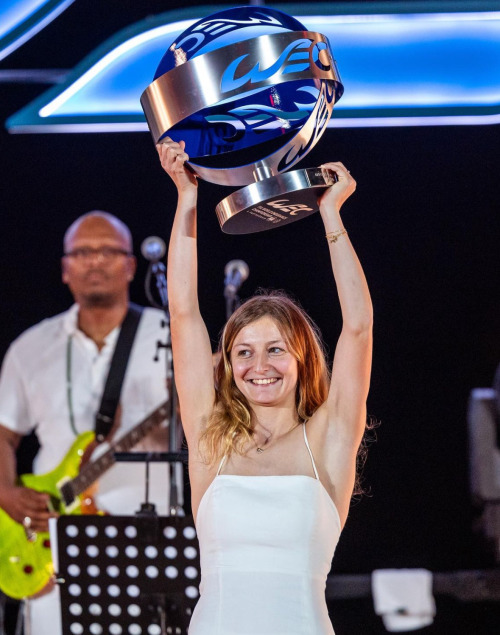 Doriane Pin Accepting The WEC Revelation Of The Year Award In 2023, Becoming The First Woman To Do So