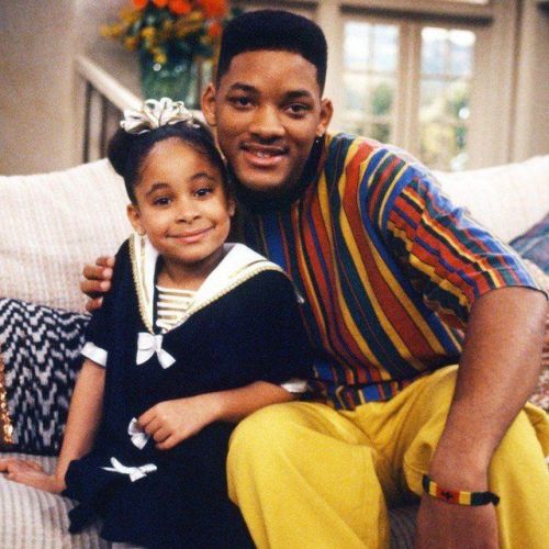 Raven Symone & Will Smith on the set of The Fresh Prince of Bel-Air (show aired 1990-1996)