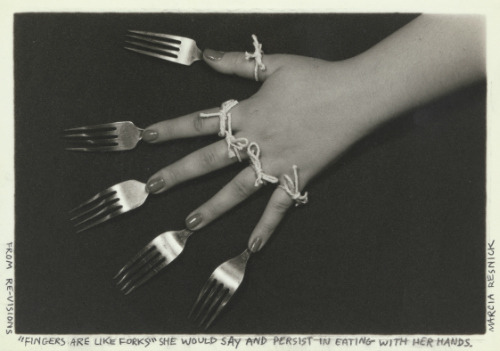 moma: Who’s ready to eat?[Marcia Resnick. Fingers are Like Forks, She Would Say and Persist in Eatin